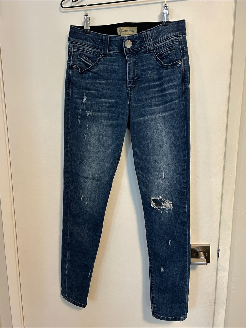Democracy Dark Blue Skinny Distressed Jeans